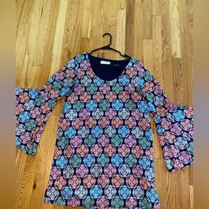 Peach Love California Dress. Women’s Medium. Flared Sleeves. Lined. Worn Once